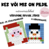 Kes või mis on pildil - värvimislehed - värvimine arvu järgi - talve- ja jõuluteemalised