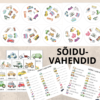 "SÕIDUVAHENDID" - mäng "Leia ühine sümbol", pildikaardid, tööleht, piltsõnastik, juhend keeletunni läbiviimiseks