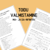 "TOIDU VALMISTAMINE - ma- ja da-infinitiiv" (2 lk töölehte)