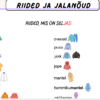 RIIDED JA JALANÕUD (piltidega nimekirjad + sõnamullid meisterdamiseks, 41 sõna) - Image 3