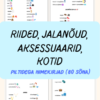 RIIDED, JALANÕUD, AKSESSUAARID, KOTID (piltidega nimekirjad, 80 sõna)