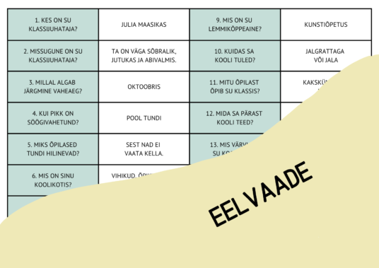 "KOOL ("Mul on... kellel on..."; sildid küsimuste ja vastustega ühendamiseks, tööleht)" - Image 3