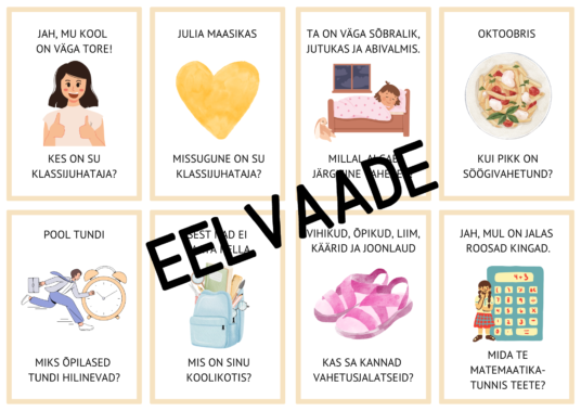 "KOOL ("Mul on... kellel on..."; sildid küsimuste ja vastustega ühendamiseks, tööleht)" - Image 2
