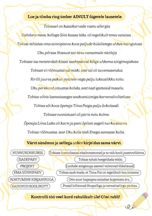 “TOBIAS JA TEINE B” LUGEMISKONTROLL - Image 2