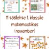 11 matemaatika töölehte 1. klassile (november)
