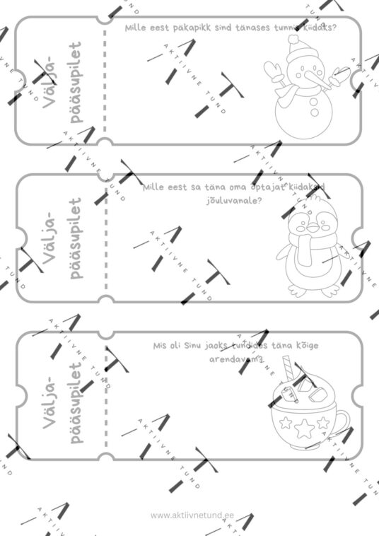 Jõulukujunduse ja -temaatikaga väljapääsupiletid - Image 2