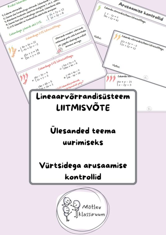 Lineaarvõrrandisüsteem. Liitmisvõte