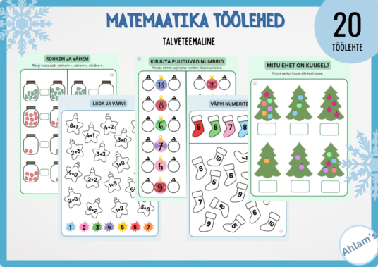 Talvised matemaatika töölehed