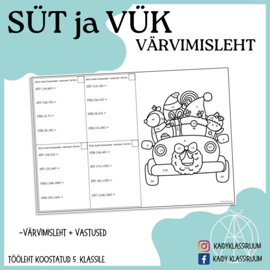 SÜT ja VÜK leidmine (värvimisleht)