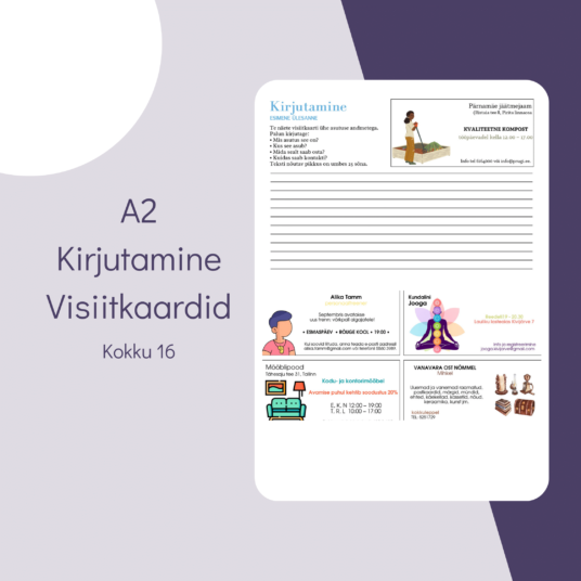 A2 Kirjutamine. Visiitkaardid logo