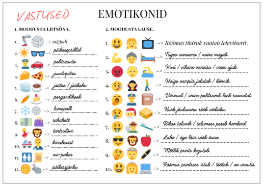 "EMOTIKONID - töölehtede komplekt" - Image 15