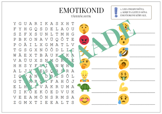 "EMOTIKONID - töölehtede komplekt" - Image 12