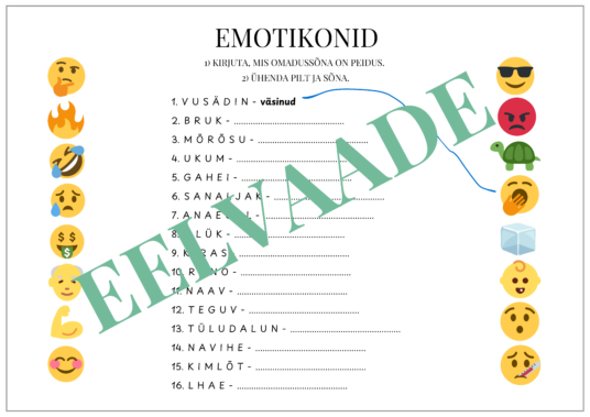 "EMOTIKONID - töölehtede komplekt" - Image 11