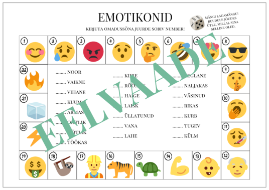 "EMOTIKONID - töölehtede komplekt" - Image 3