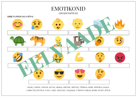 "EMOTIKONID - töölehtede komplekt" - Image 2