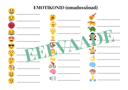 "EMOTIKONID ("Leia ühine sümbol", pildikaardid, tööleht, piltsõnastik) - Image 4