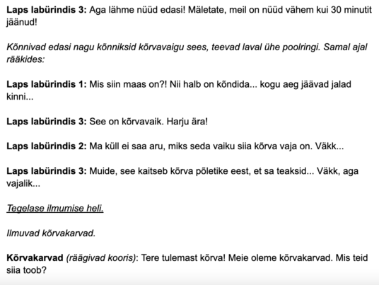 "Missioon K.Õ.R.V" näidend algklassidele - Image 3