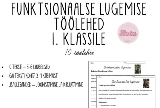 Funktsionaalse lugemise töölehed 1. klassile