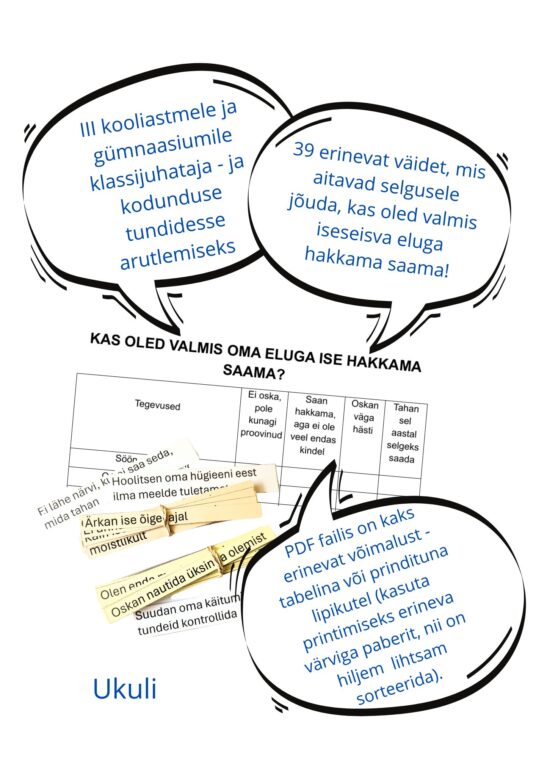 Kas oled valmis oma eluga ise hakkama saama?
