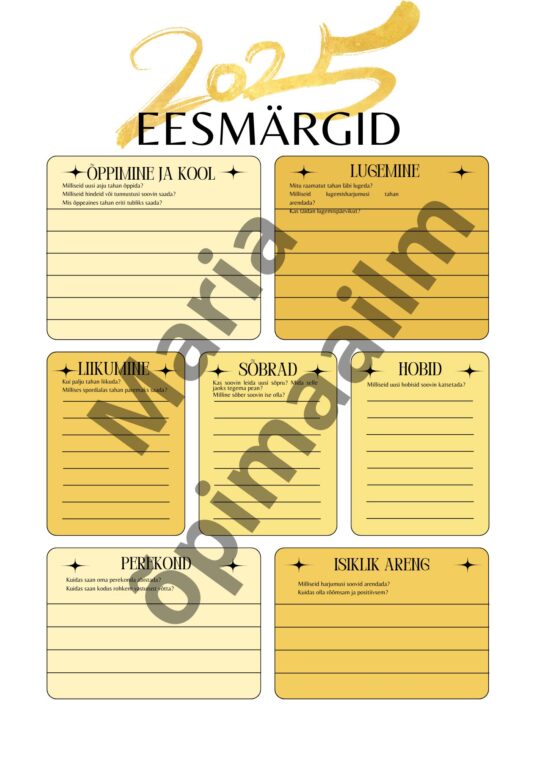 Eesmärgid aastaks 2025