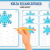 Kirja eelharjutuste kaardikomplekt “Lumehelbekesed”