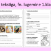 Töö tekstiga. Funktsionaalne lugemine 1. klassile ( 5 teksti, 10 lk)