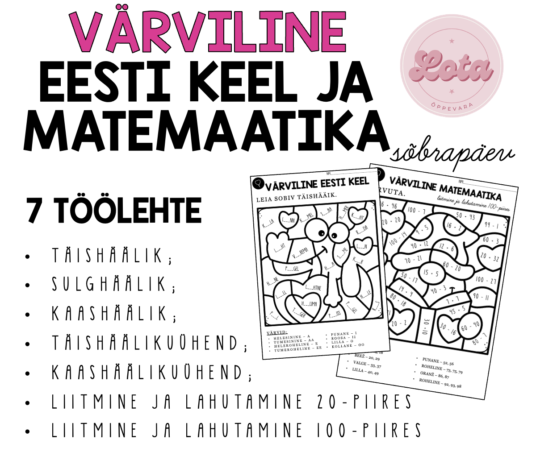 Värviline eesti keele ja matemaatika - sõbrapäev