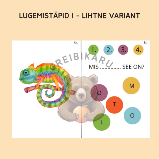 Lugemistäpid I (kergem variant)