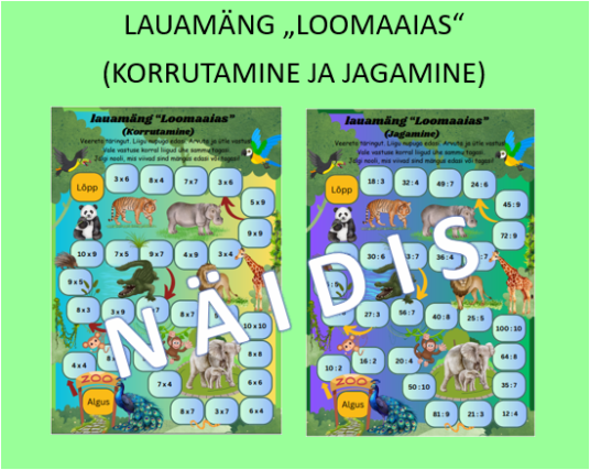 Matemaatilised lauamängud "Loomaaias" (korrutamine, jagamine)