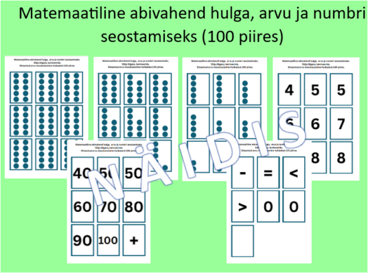 Matemaatiline abivahend hulga, arvu ja numbri seostamiseks (100 piires)