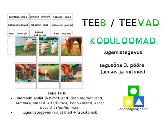 TeeB/TeeVAD - lugemistegevus koduloomadega