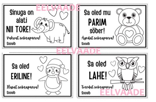 Sõbrapäeva kaardid
