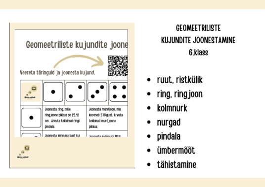 Geomeetriliste kujundite joonestamine (täringumäng)
