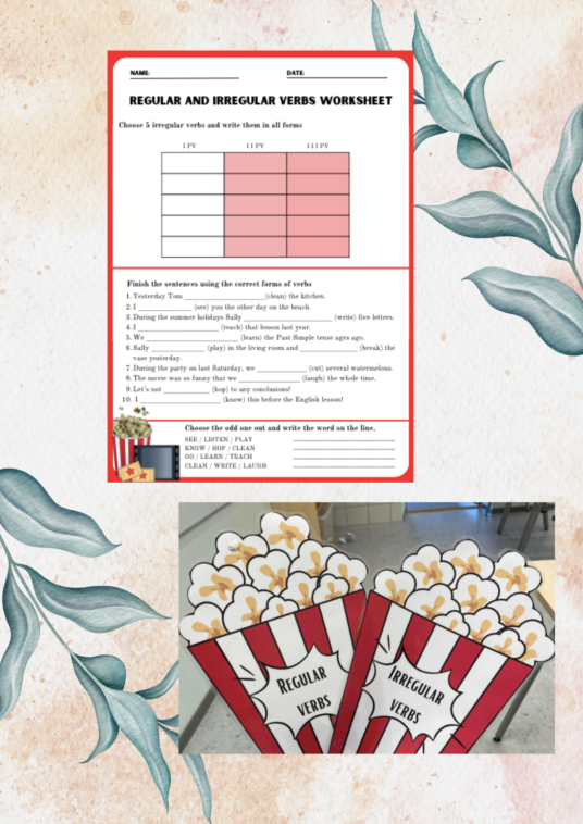 POPCORN GAME: REGULAR AND IRREGULAR VERBS