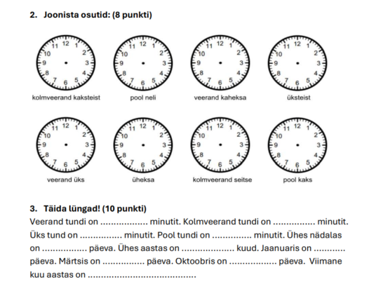 Kella ja kalendri töö