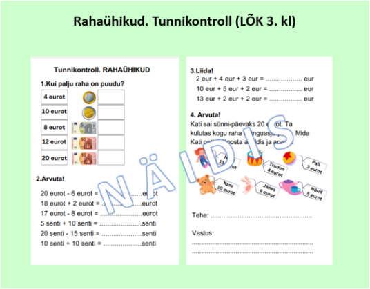 Rahaühikud, tunnikontroll (LÕK 3.kl)