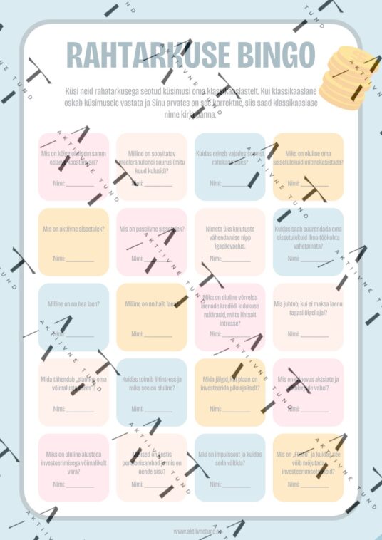 Rahatarkuse bingo