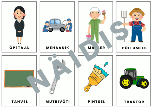 Ametid ja töövahendid mängukaardid / memory - Image 2
