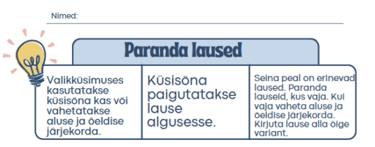Lihtlause - paranda laused