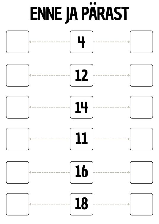 Numbrid enne ja pärast