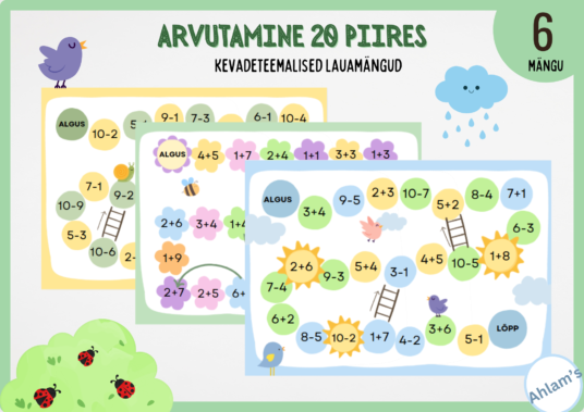 Arvutamine 20 piires (täringumängud) – “Kevad”