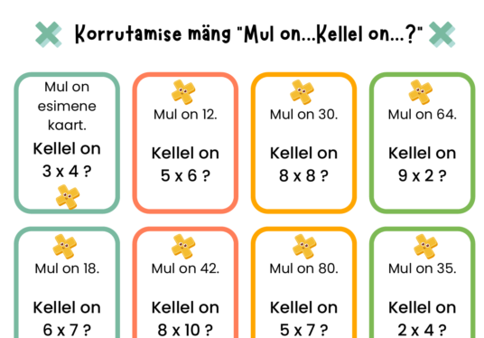 Korrutamise mäng "Mul on...Kellel on...?"