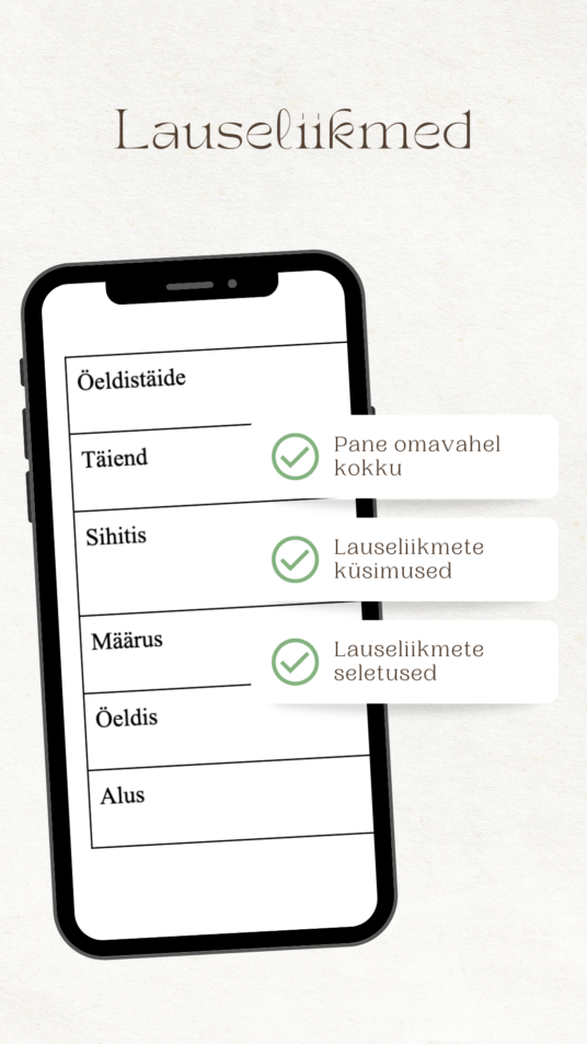 Lauseliikmed - pane omavahel kokku