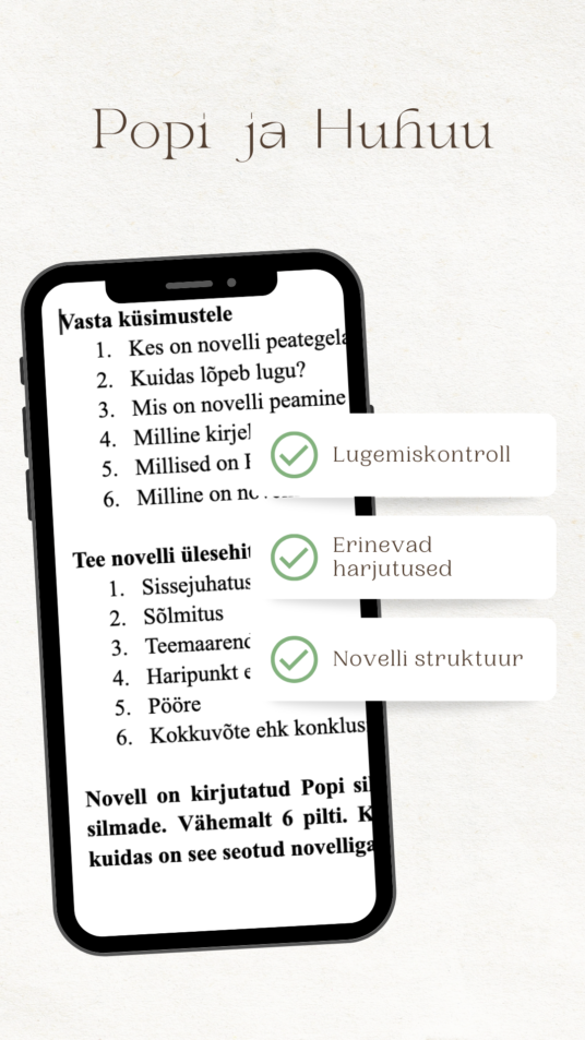 Popi ja Huhuu lugemiskontroll