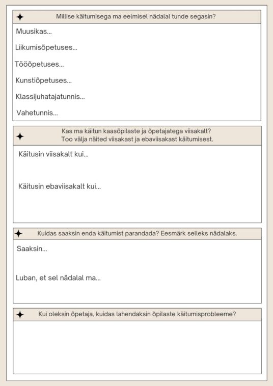 Käitumise refleksioon 5. klassile - Image 3