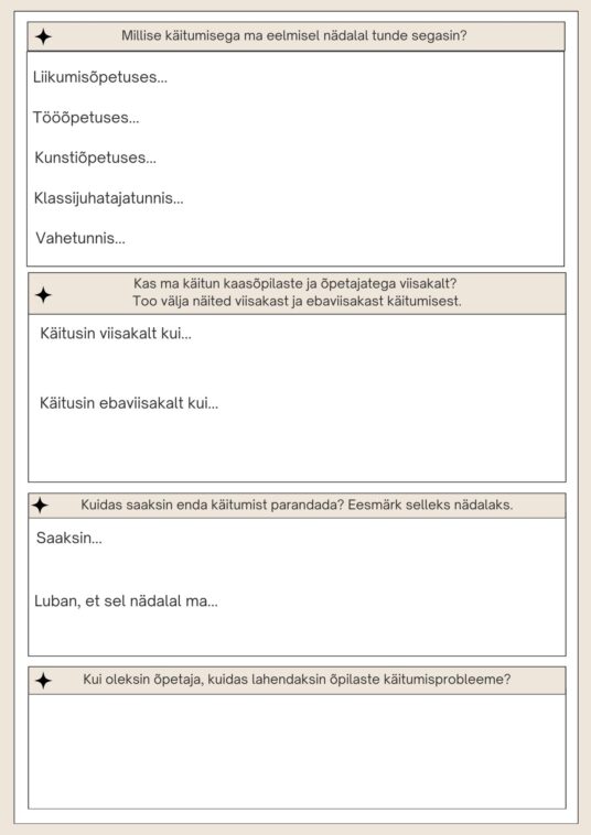 Käitumise refleksioon 4. klassile - Image 3