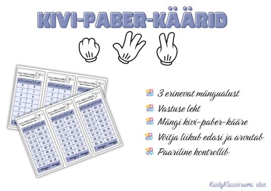 Kivi-paber-käärid: Jagamine kahekohalise arvuga (peast arvutamine)
