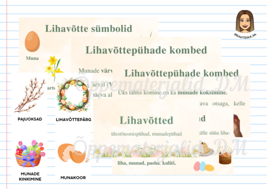 Lihavõtted (esitlus+sõnavarakaardid)