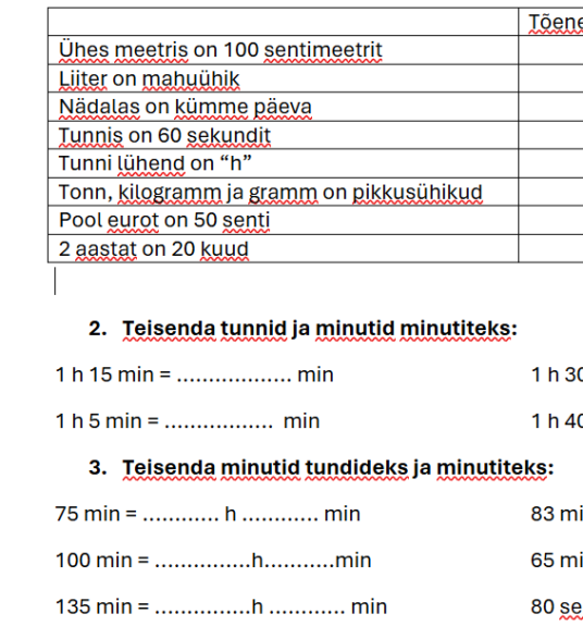 Mõõtühikute teisendamine