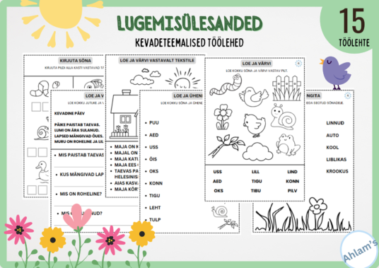 Töölehed - Kevadeteemalised lugemisülesanded